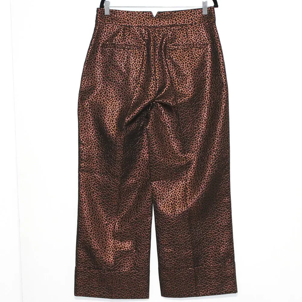 YARGICI Golden Brown Wide Leg Trouser Belt Detail Size 12